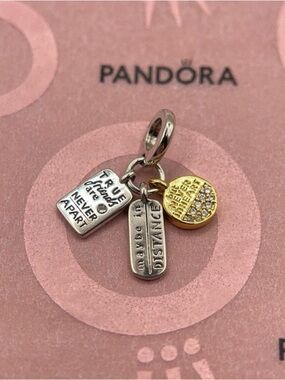 Pandora Friendship Triple Dangle Two-Tone Sterling Silver Charm 762243C01